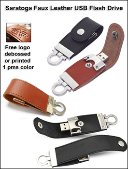 Saratoga Faux Leather Flash Drive